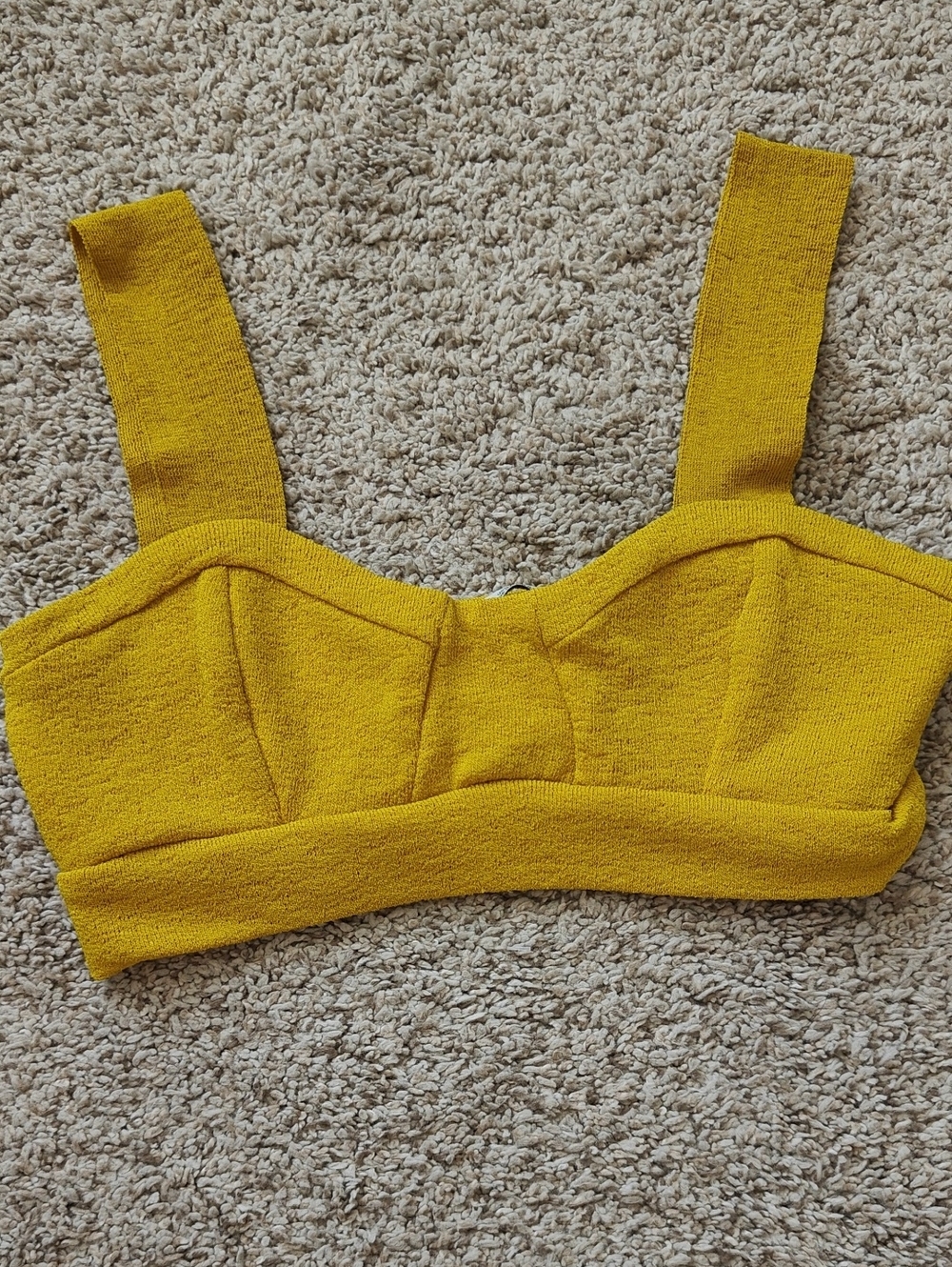 ZARA Mustard Yellow Knit Crop Top